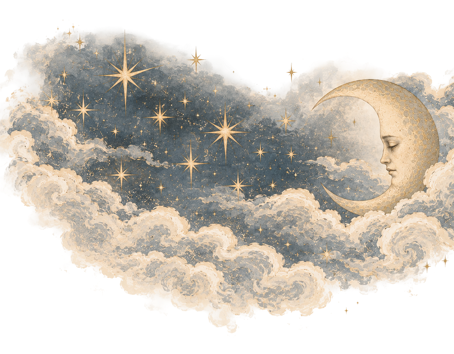 Darker clouds filled with shining stars